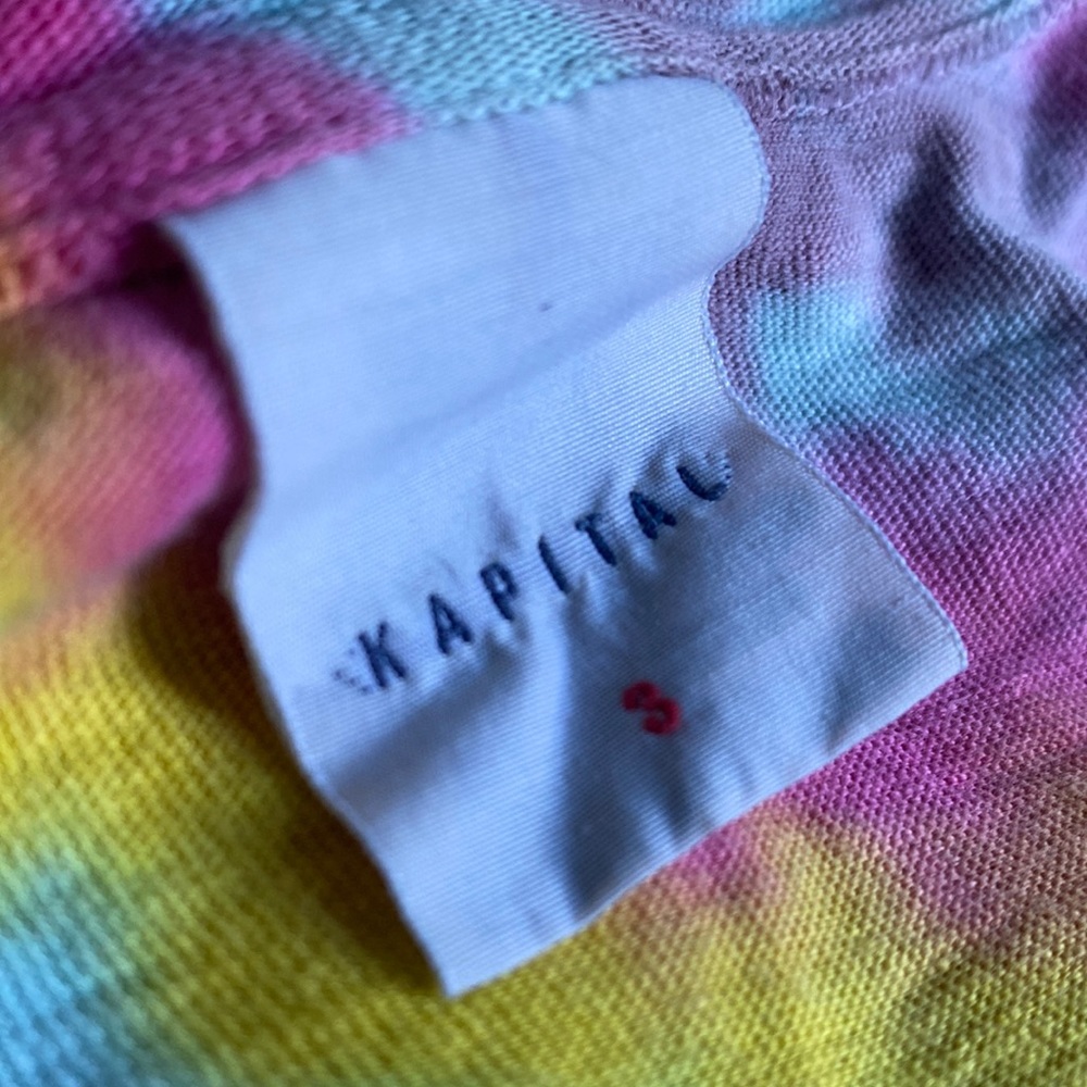 Kapital Tie Dye Printed Palm Tree VNeck Tee